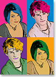 Andy Warhol 2 personas 4 viñetas Vertical